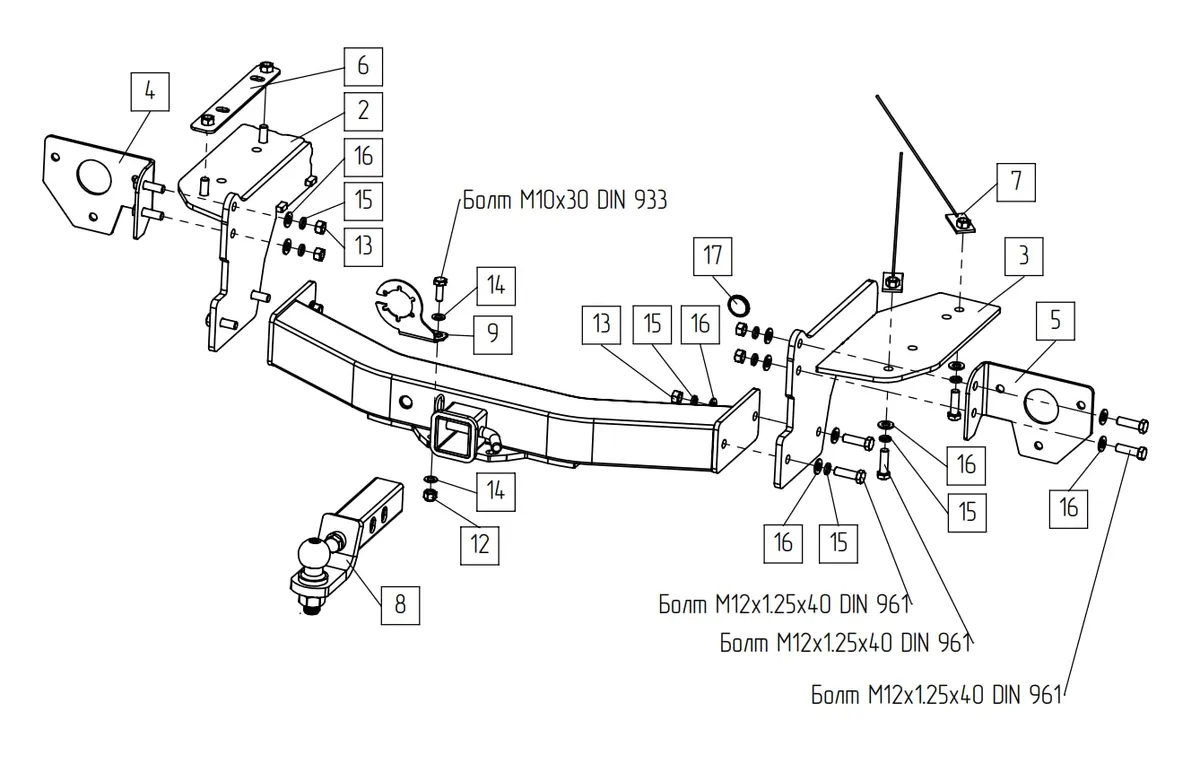 Фаркоп TowRus для GAC GS8 2021- Арт. 109182 109182 в Самара