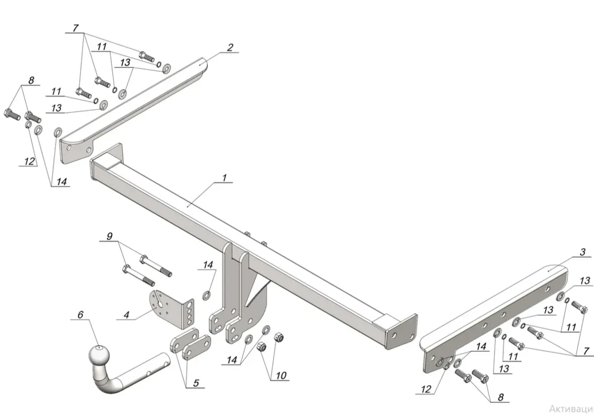 Фаркоп Лидер Плюс для Volkswagen Tayron X 2018- V129-A в Самара Фаркоп Лидер Плюс для Volkswagen Tayron X 2018- V129-A в Самара