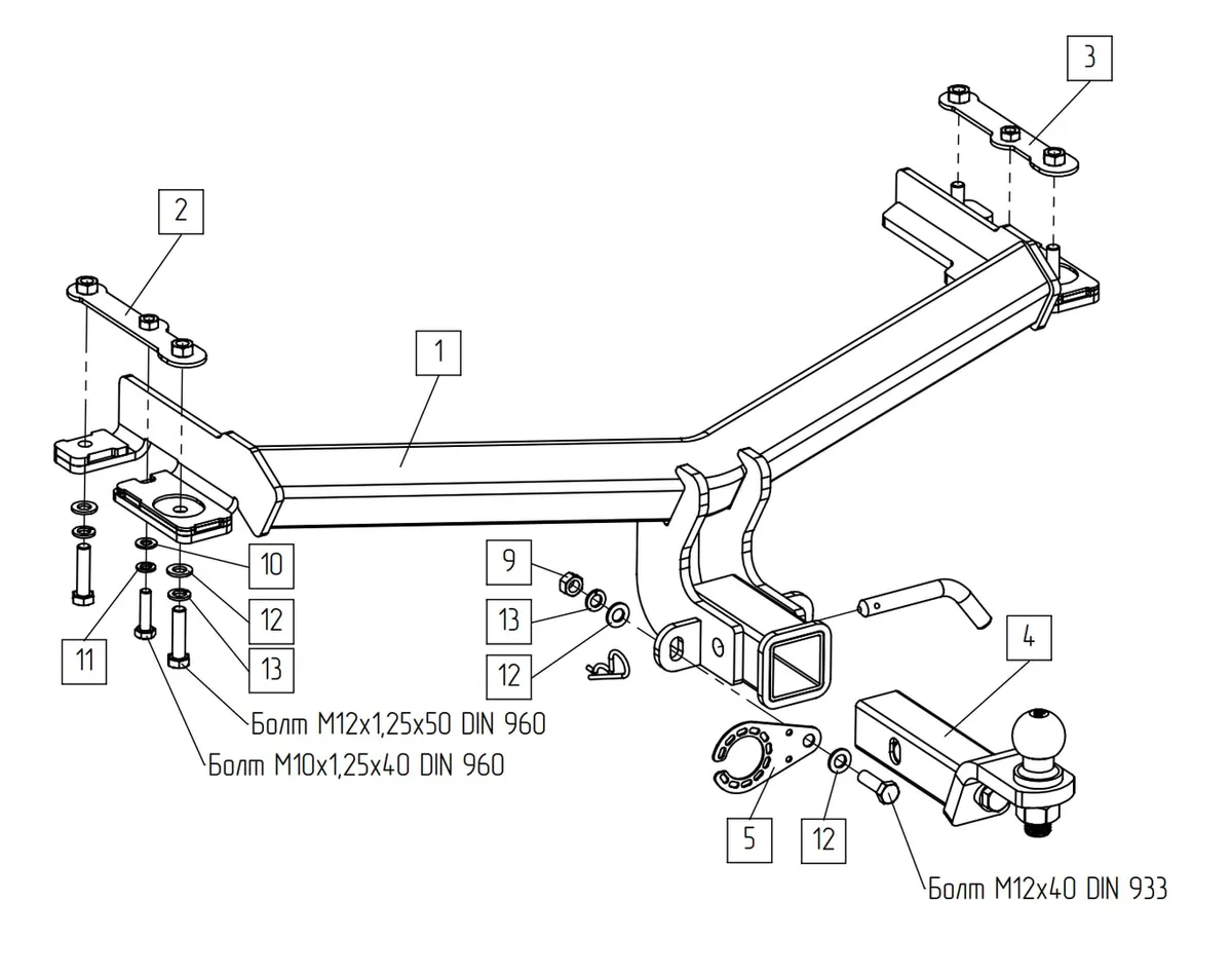 Фаркоп TowRus для GAC GS4 2024- Арт. 299415 299415 в Самара