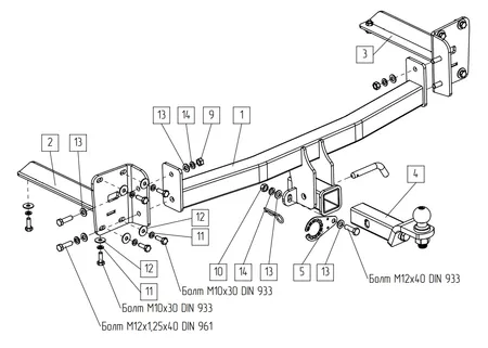 Фаркоп TowRus для Volkswagen Teramont 2022-2026 269092 в Самара