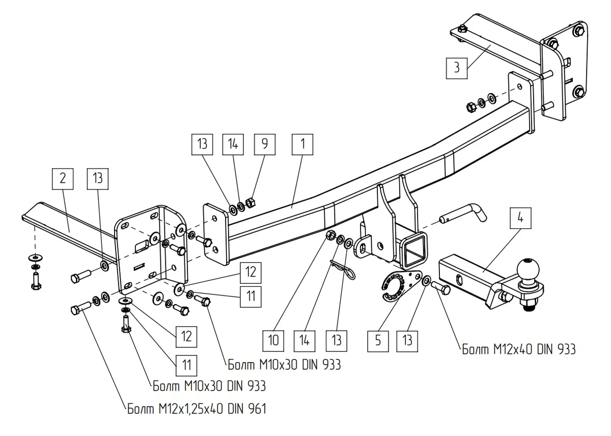 Фаркоп TowRus для Volkswagen Teramont 2022-  269092 в Самара