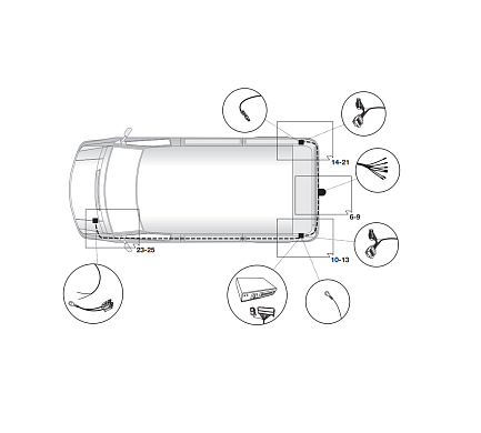 Электрика фаркопа Hak-System (7 pin) для Citroen Jumper 2006-2011 12500536 в 