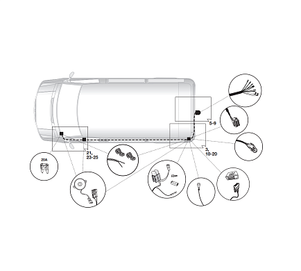 Электрика фаркопа Hak-System (7 pin) для Renault Trafic 2014- 12500610 в 