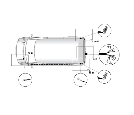 Электрика фаркопа Hak-System (7 pin) для Volkswagen Multivan T5 2003-2009 12270540 в 