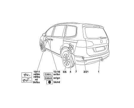 Электрика фаркопа Westfalia (13 pin) для Volkswagen Sharan 2010-2015 321600300113 в 