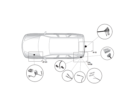 Электрика фаркопа Hak-System (13 pin) для Mazda 6 2013-2018 26120522 в 