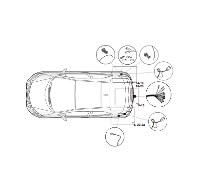 Электрика фаркопа Hak-System (13 pin) для Honda Civic 2012-2017 26070519 в 