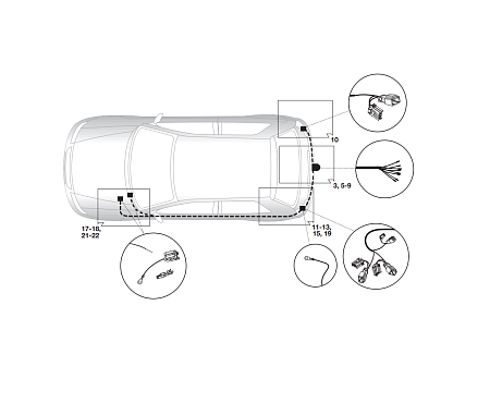 Электрика фаркопа Hak-System (13 pin) для Honda Jazz 2002-2015 26070508 в 