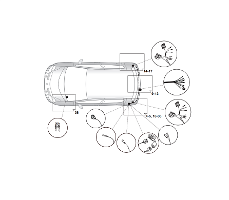 Электрика фаркопа Hak-System (7 pin) для Renault Scenic 2009-2016 12180537 в 