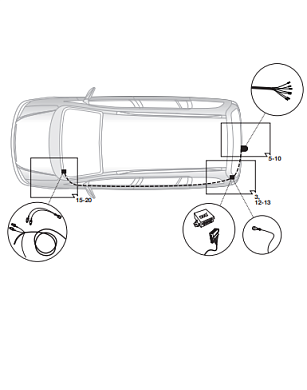 Электрика фаркопа Hak-System (7 pin) для Volkswagen Sharan 2010-2015 12500559 в 