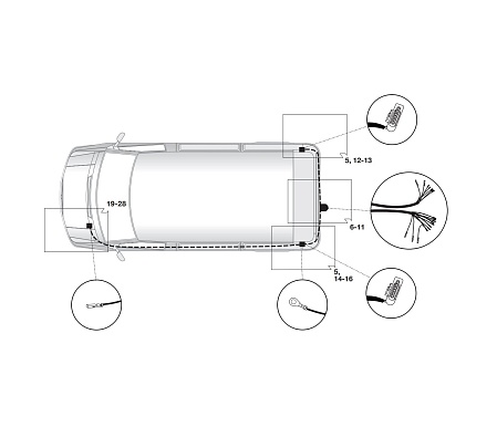 Электрика фаркопа Hak-System (13 pin) для Volkswagen Caravelle T5 2003-2009 21270540 в 