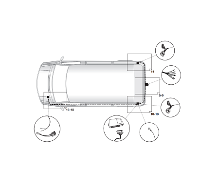 Электрика фаркопа Hak-System (7 pin) для Peugeot Boxer (фургон) 2006-2011 12500512 в 