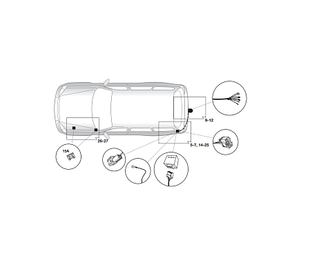 Электрика фаркопа Hak-System (7 pin) для Nissan Qashqai 2014-2019 12140523 в 