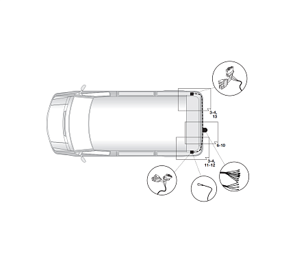 Электрика фаркопа Hak-System (13 pin) для Renault Master 2006-2010 26500521 в 