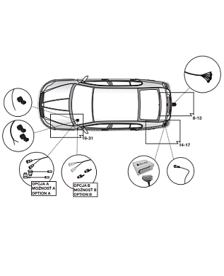 Электрика фаркопа Hak-System (13 pin) для Skoda Superb (лифтбек/универсал) 2015- 21500601 в 