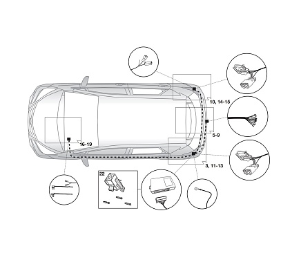 Электрика фаркопа Hak-System (13 pin) для Toyota Verso 2011-2018 21500561 в 