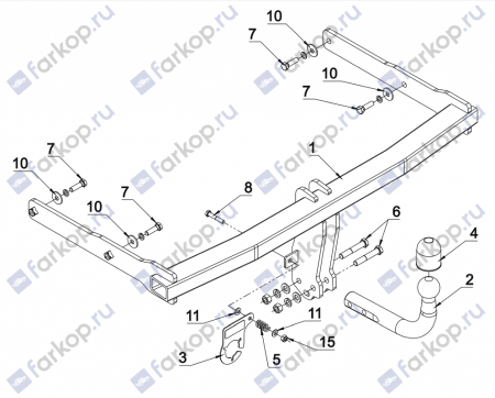 Фаркоп Auto-Hak для Audi A6 (седан, универсал, Quattro, S-line, кроме RS6) 2011-2019 A 30 в 