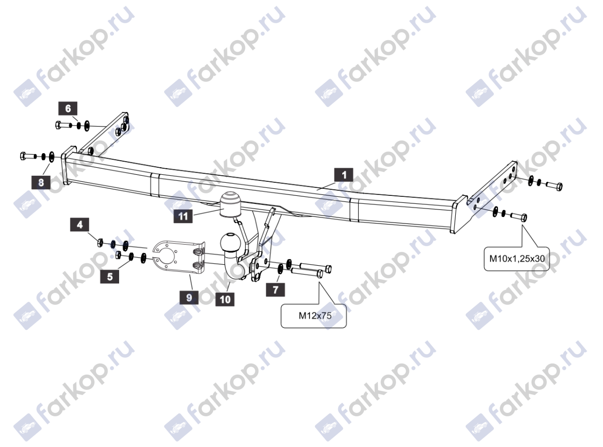 Фаркоп Sheriff для Skoda Yeti 2009-2018 3659.12 в 