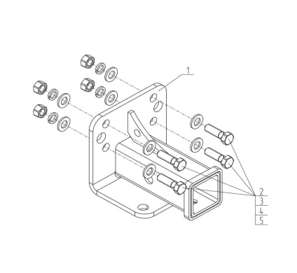 Фаркоп AvtoS для Uaz 452, 2206, 3909, 3962, 3741, 3303 1972- UAZ-12 в 