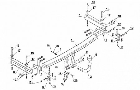 Фаркоп Auto-Hak для Audi A6 (4D,Quattro) 1997-2005 A 19 в 