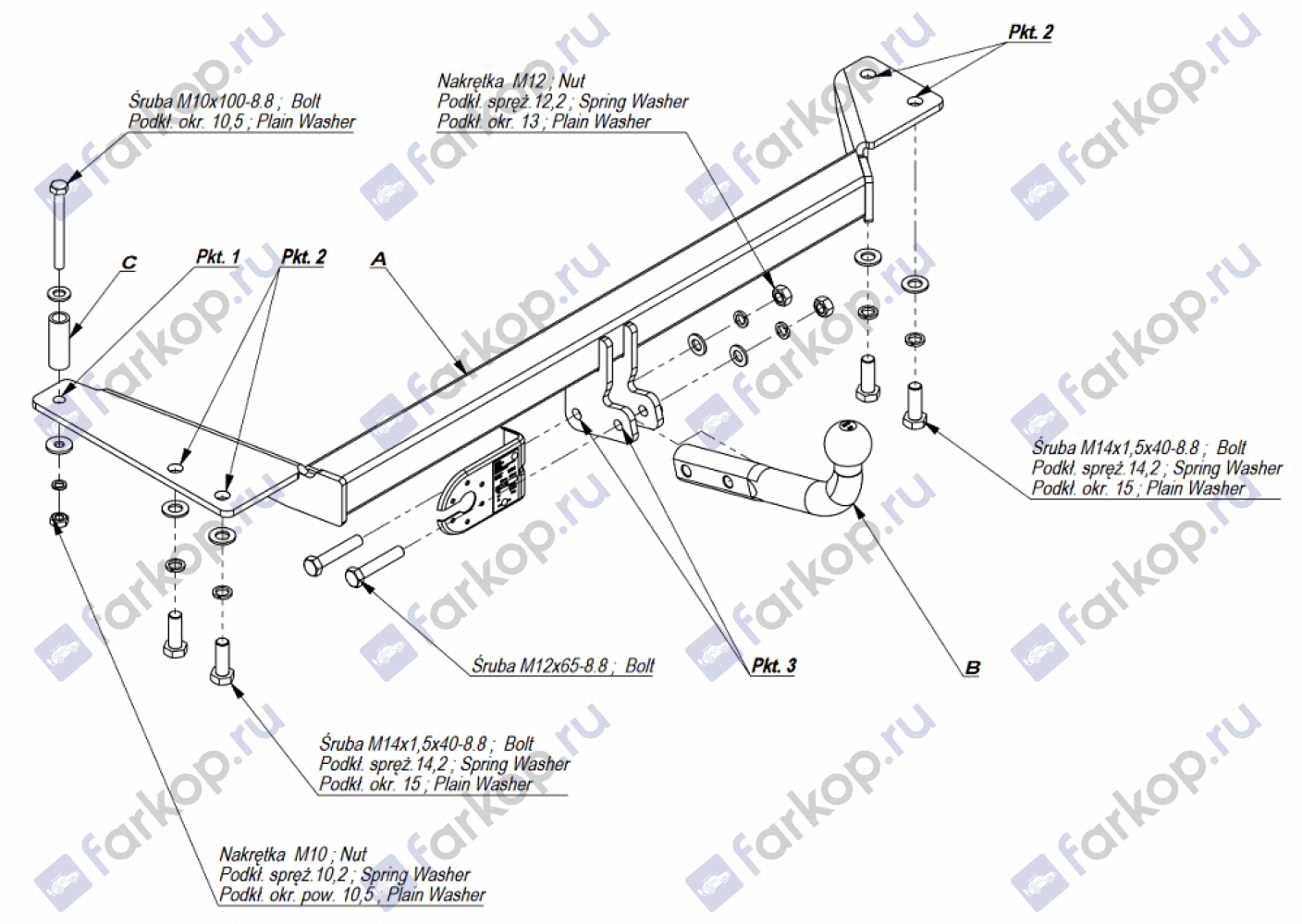 Фаркоп Imiola для Toyota Avensis (лифтбек, седан) 1998-2002 T.001 в 