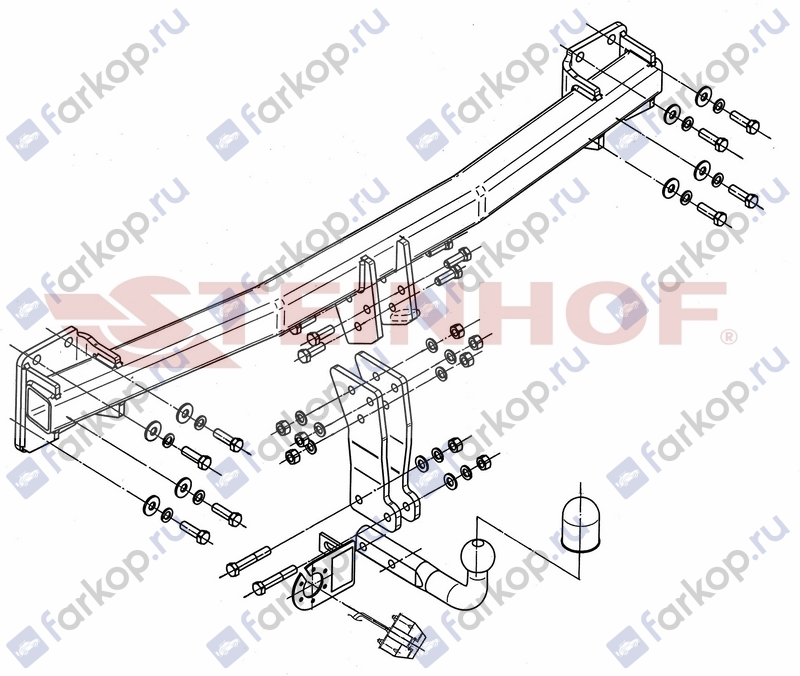 Фаркоп Steinhof для Volkswagen Touareg 2002-2010 A-092 в 