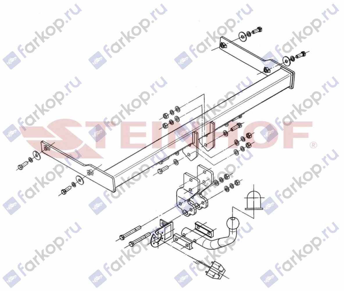 Фаркоп Steinhof для Volkswagen Passat 2005-2011 V-140 в 