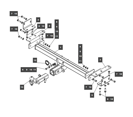 Фаркоп TowRus для Lexus RX (кроме Long) 2015-2024 269080 в 