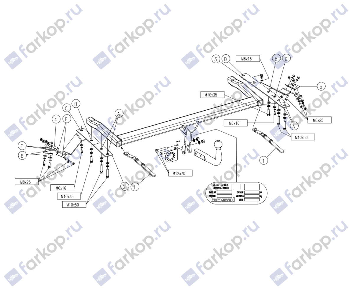 Фаркоп Oris для Toyota Avensis (универсал) 2003-2008 031-571 в 