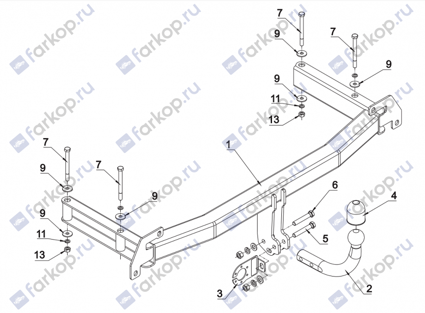 Фаркоп Auto-Hak для Audi A4 1994-2000 A 08 в 