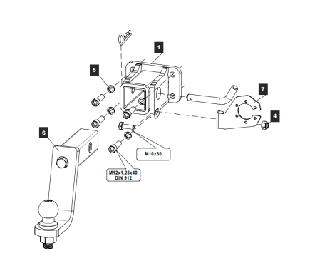 Фаркоп Towrus для Toyota Land Cruiser Prado J120 2002-2009 (ставится в центр бампера) 229427 в 