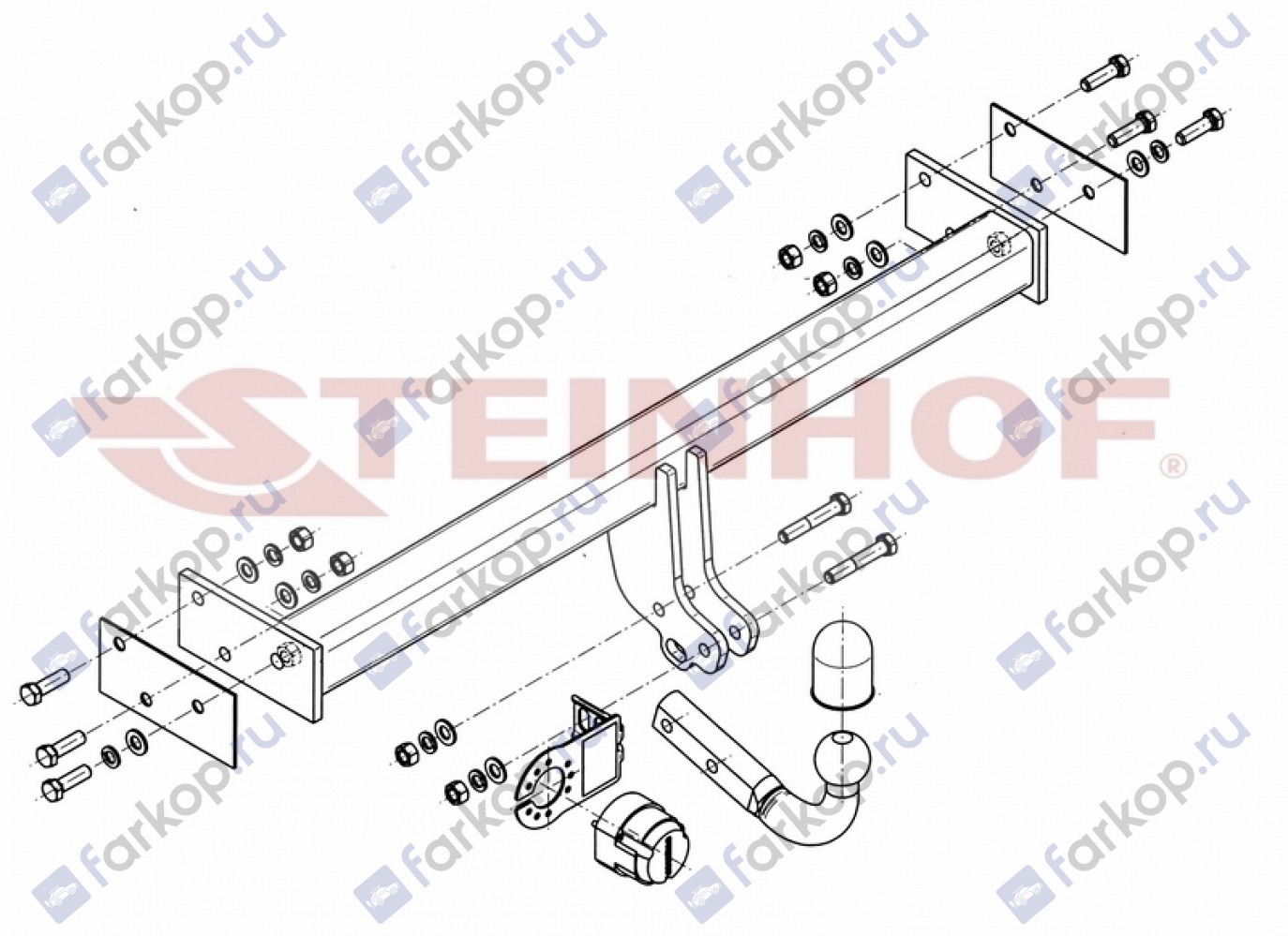 Фаркоп Steinhof для Nissan Terrano 1993-2006 N-092 в 