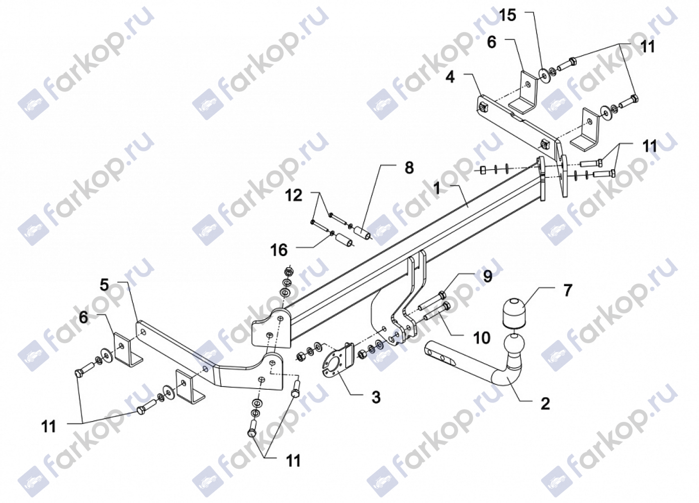 Фаркоп Auto-Hak для Mazda CX-7 2007-2012 M 58 в 