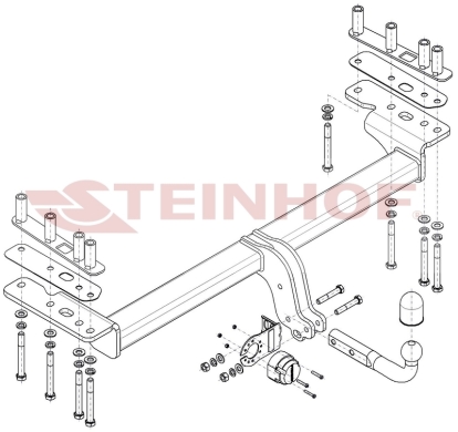 Фаркоп Steinhof для Land Rover Discovery Sport 2014-2019 (кроме авто с п/р запасным колесом) L-104 в 