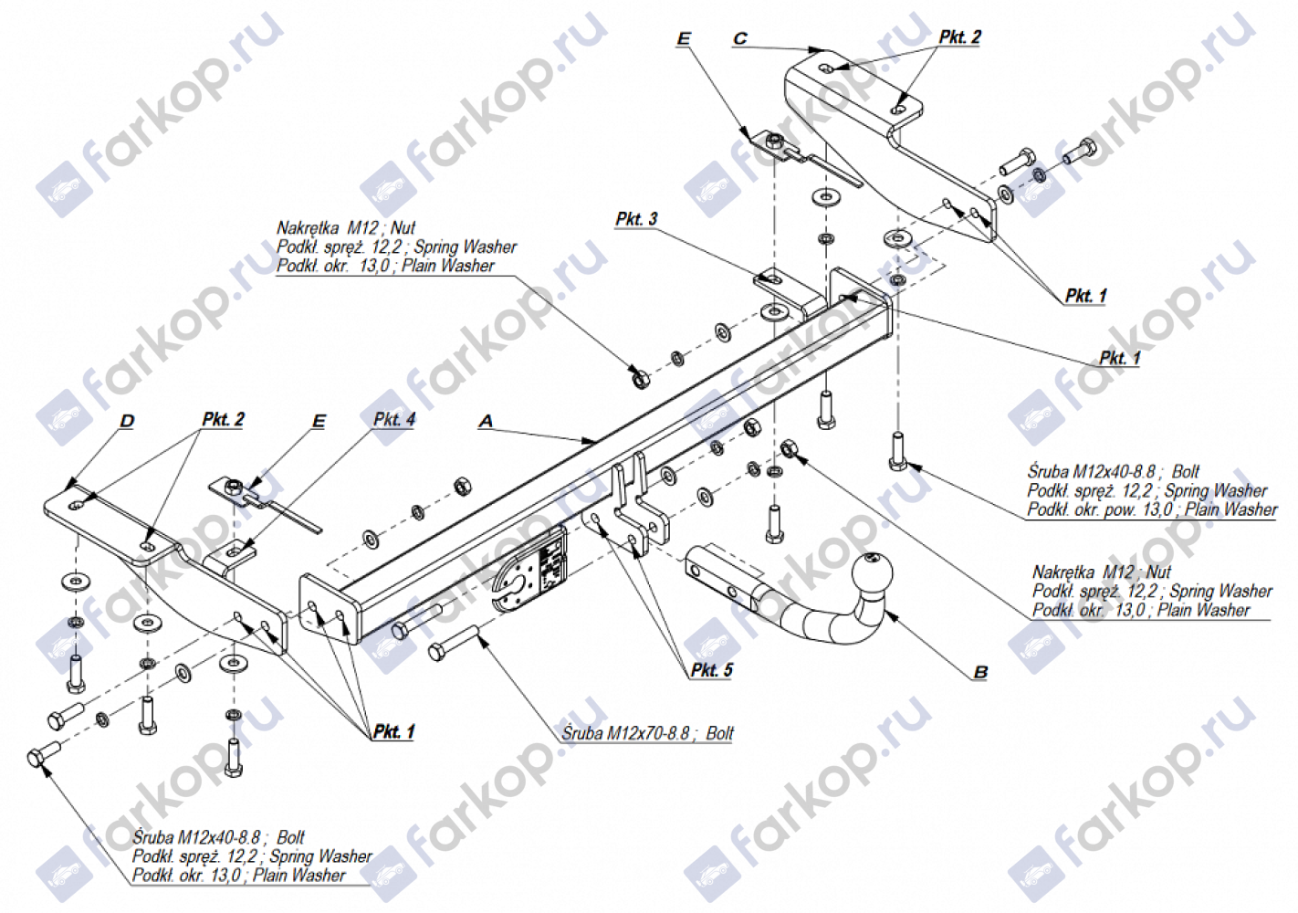 Фаркоп Imiola для Dodge Caravan 1996-2001 CH.002 в 