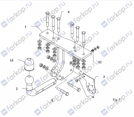 Фаркоп Auto-Hak для Nissan Pathfinder 2005-2012 V 61 в 