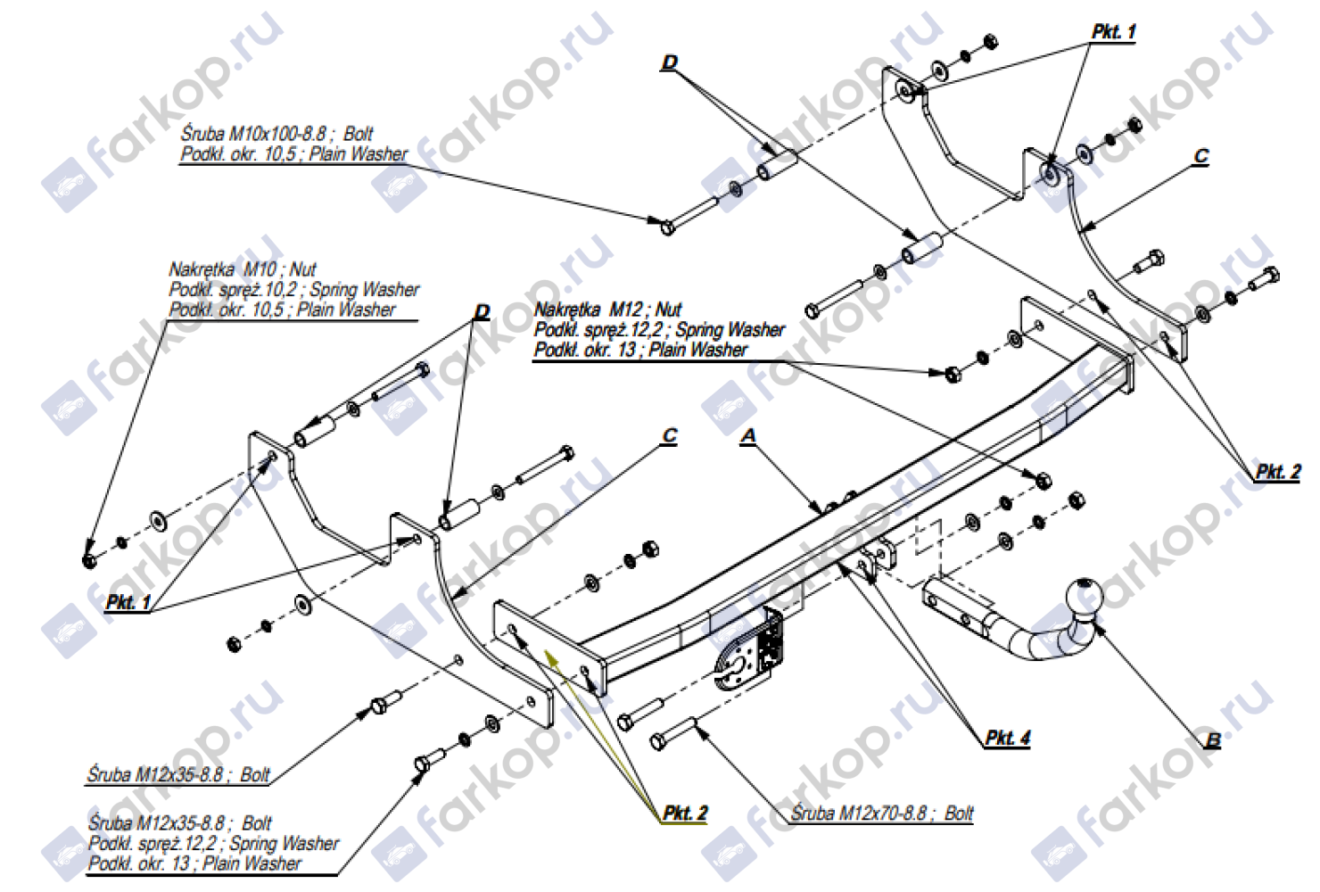 Фаркоп Imiola для Lada Largus 2012- G.003 в 