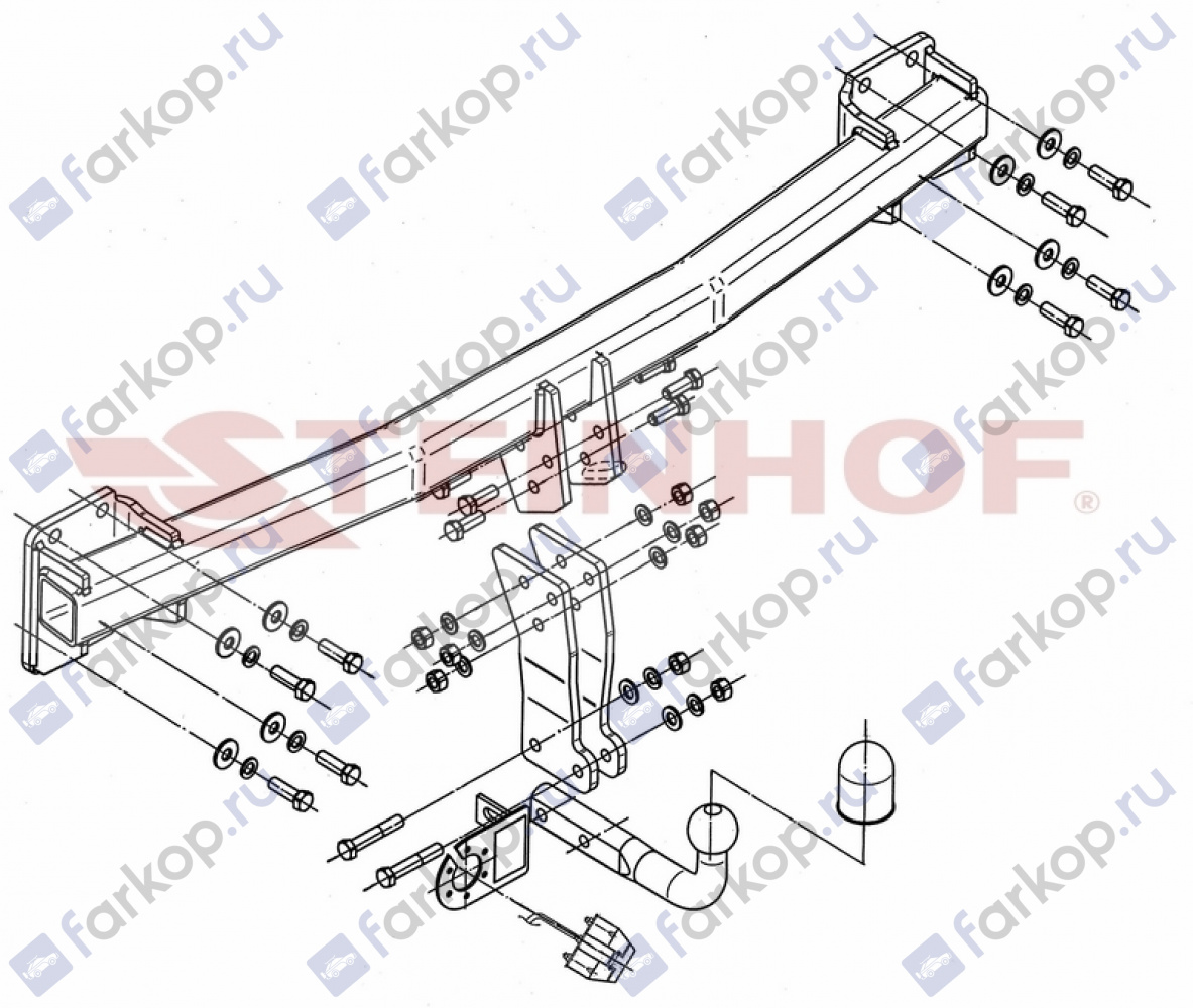 Фаркоп Steinhof для Volkswagen Touareg 2010-2018 A-092 в 