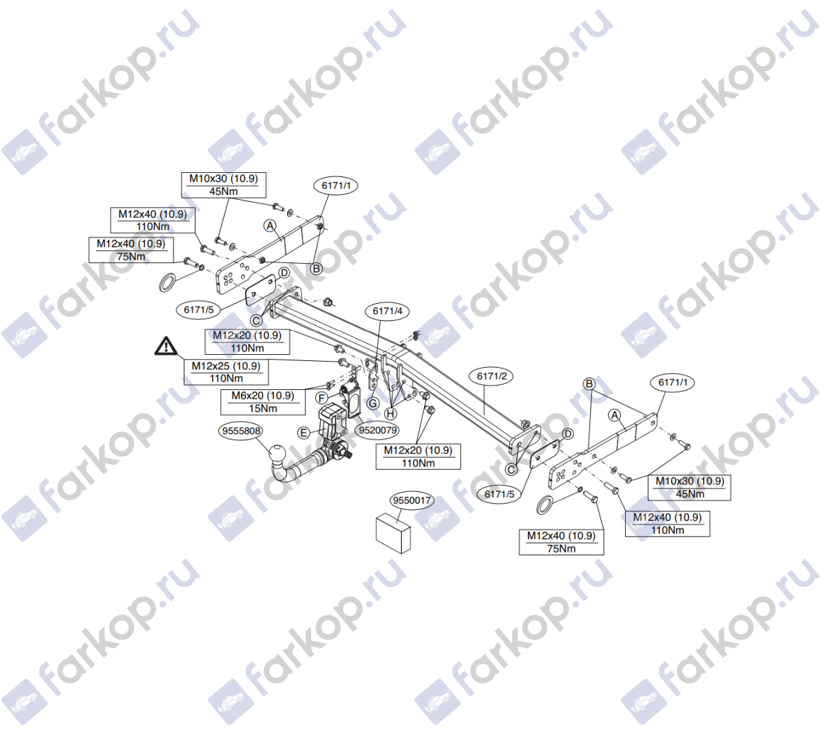 Фаркоп Brink для Audi Q3 2011-2017 617100 в 