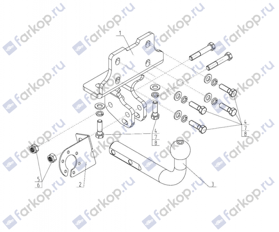 Фаркоп AvtoS для Lexus GX 470 2003-2009 TY 42 в 