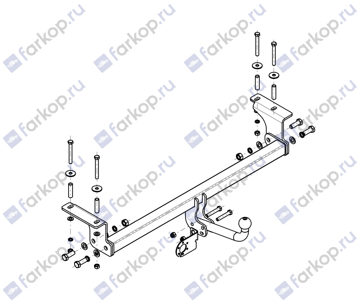 Фаркоп AvtoS для Nissan Qashqai 2007-2014 NS 13 в 