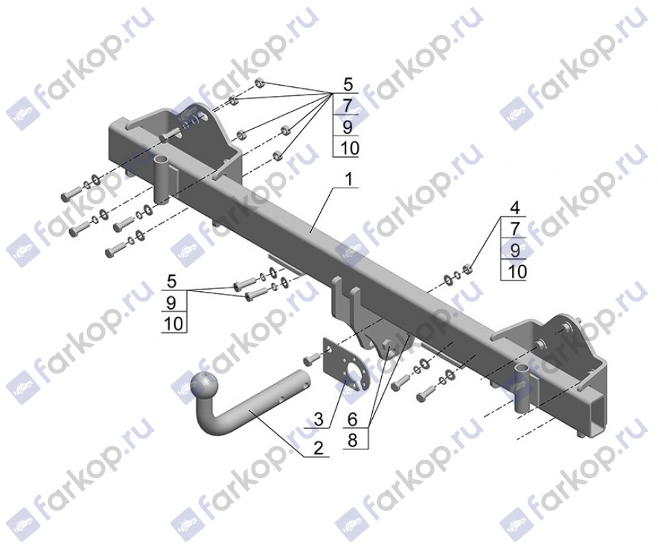 Фаркоп AvtoS для BMW X5 2000-2007 BM 01 в 