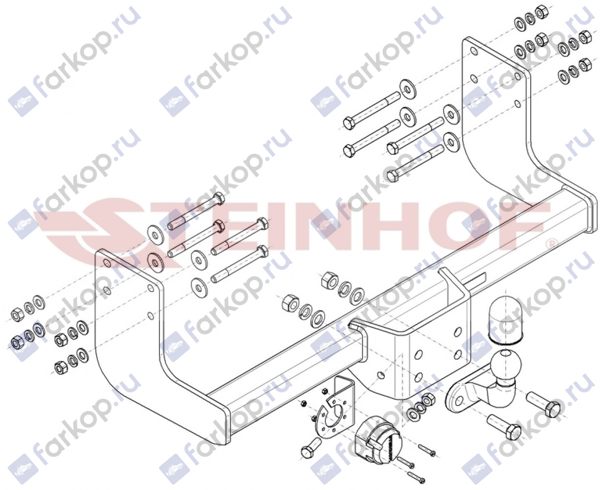 Фаркоп Steinhof для Mercedes Sprinter 2018- (для а/м без ступеньки, база 3924mm) M-170 в 