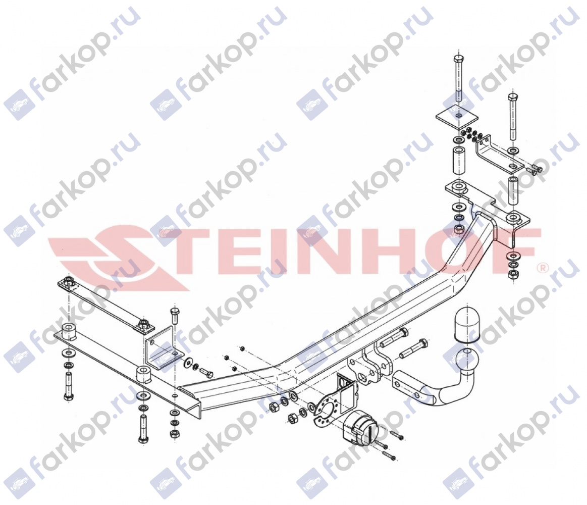 Фаркоп Steinhof для Honda Jazz 2008-2014 H-069 в 