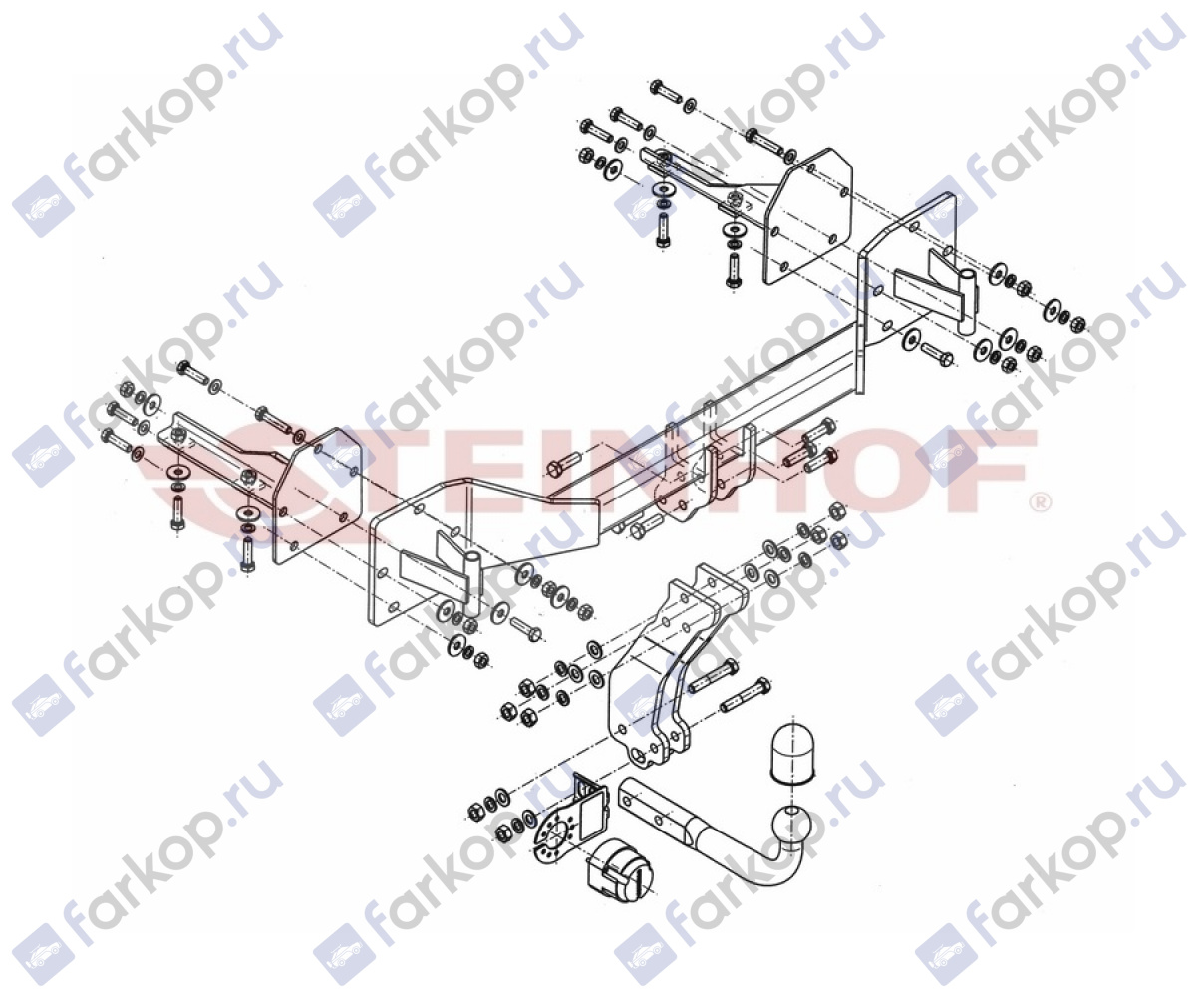 Фаркоп Steinhof для BMW X5 (E53) 2000-2007 B-070 в 