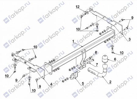 Фаркоп Auto-Hak для Nissan Note (5дв) 2013- V 74 в 